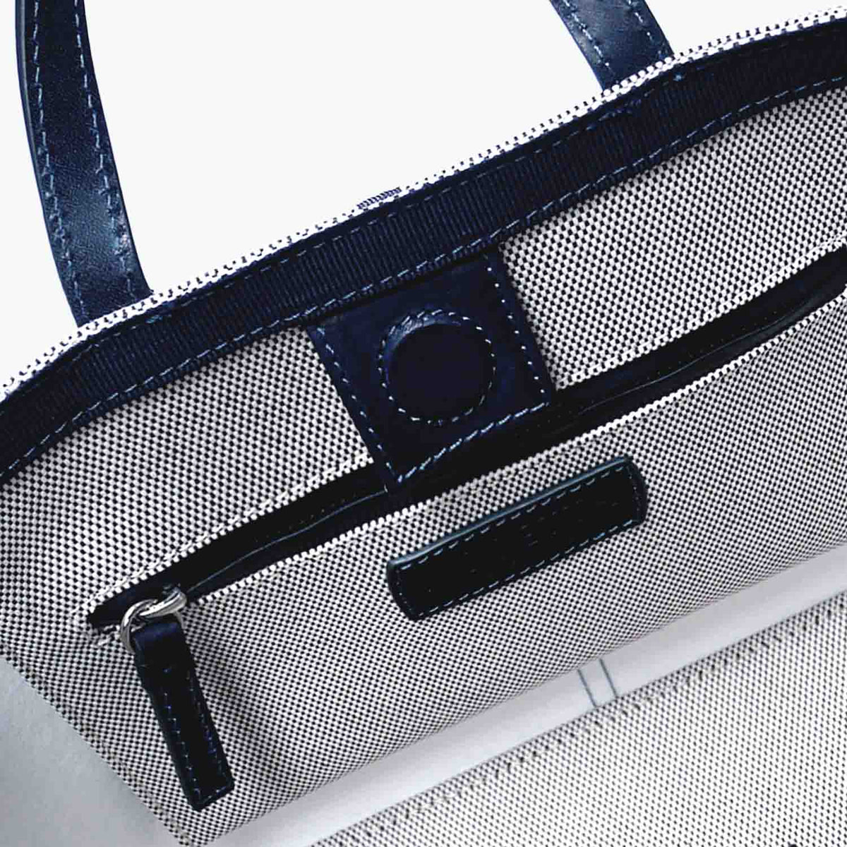 Carlia Small Tote Cotton Tweed and Leather