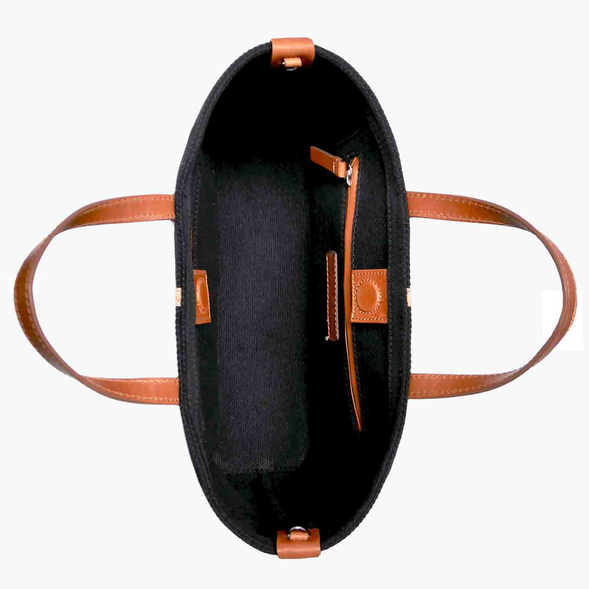 Carlia Shopper Piccola in Cotton Canvas e Pelle