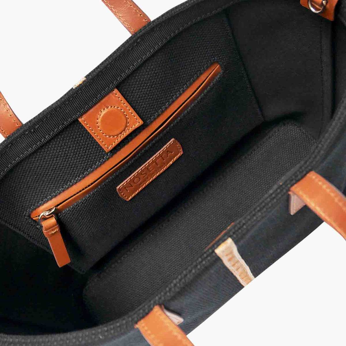 Carlia Shopper Piccola in Cotton Canvas e Pelle