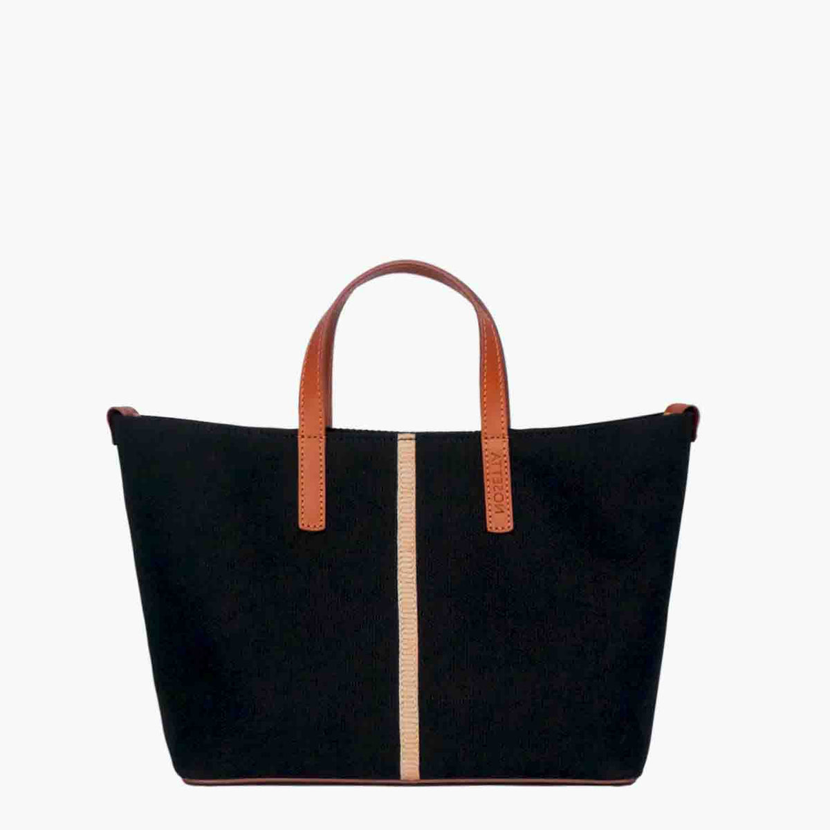 Carlia Shopper Piccola in Cotton Canvas e Pelle