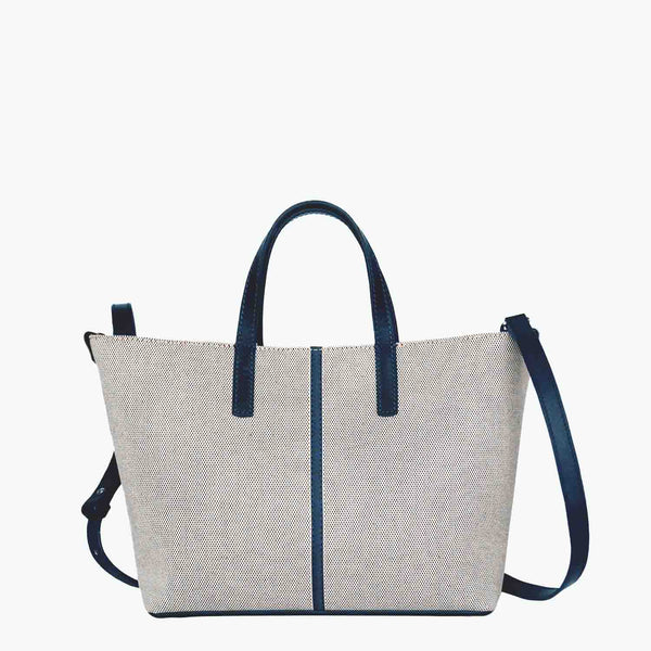 Carlia Small Tote Cotton Tweed and Leather