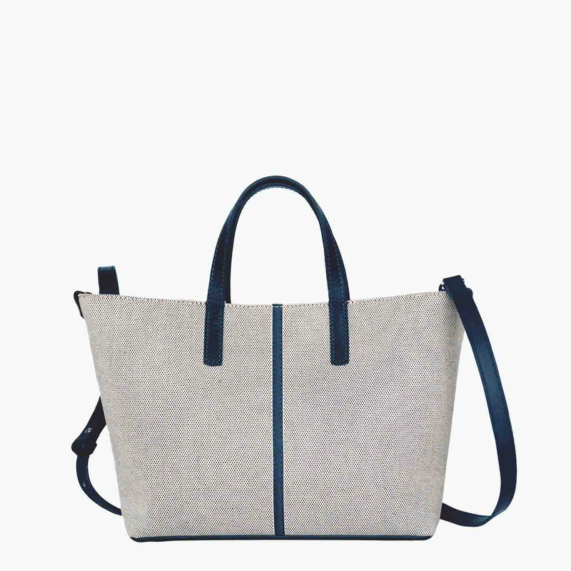 Carlia Small Tote Cotton Tweed and Leather