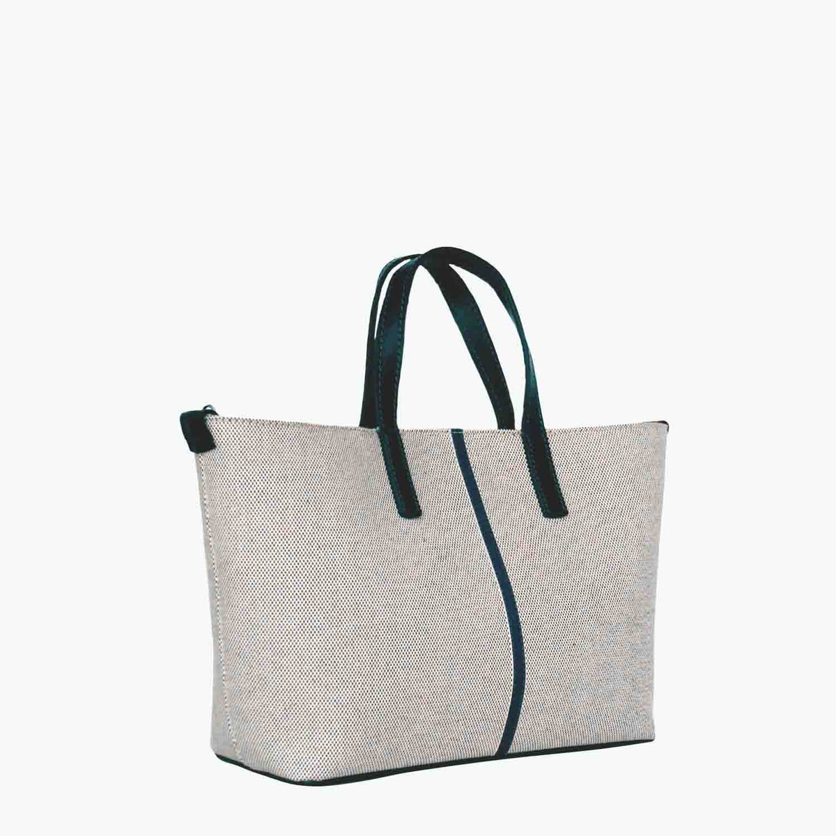 Carlia Small Tote Cotton Tweed and Leather