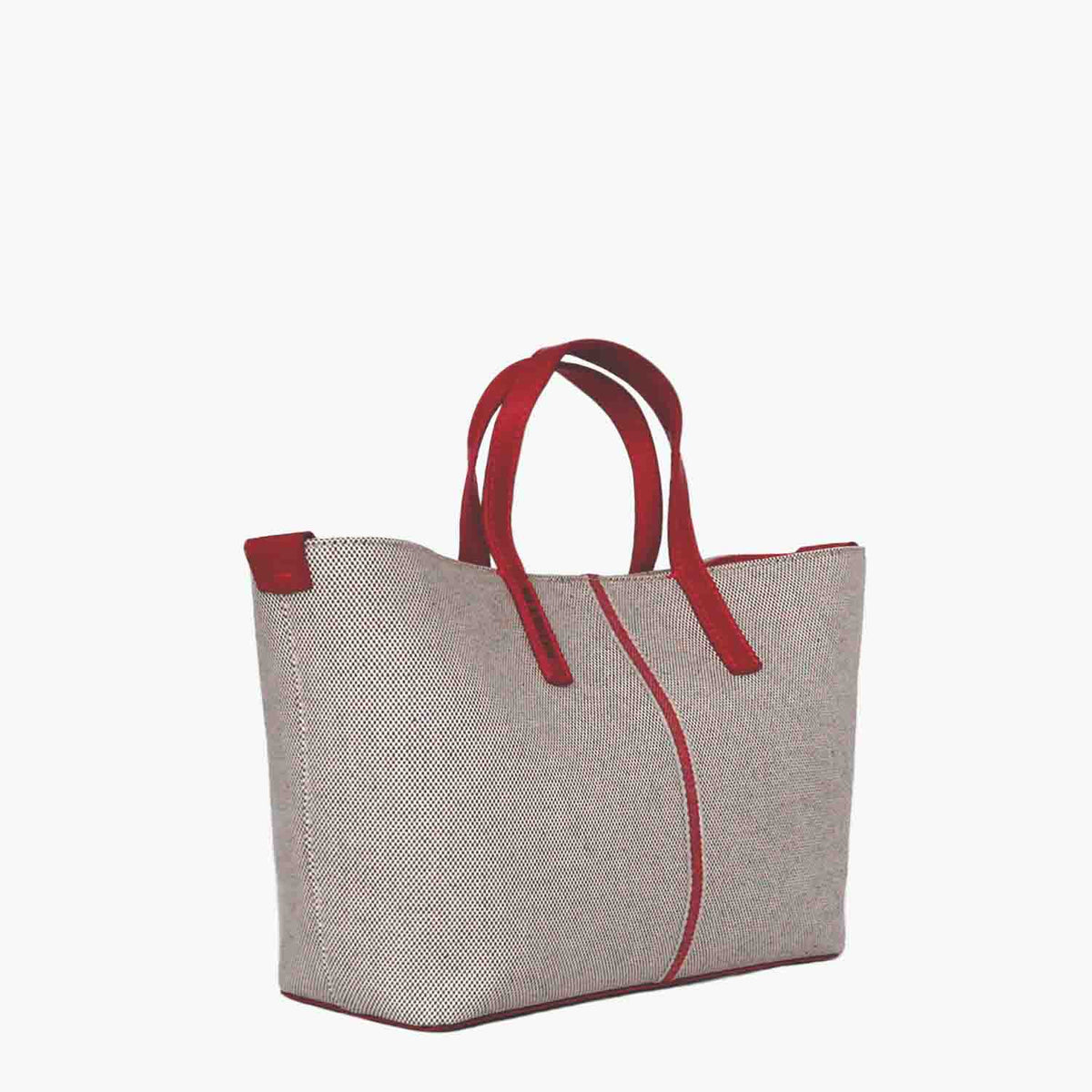 Carlia Small Tote Cotton Tweed and Leather