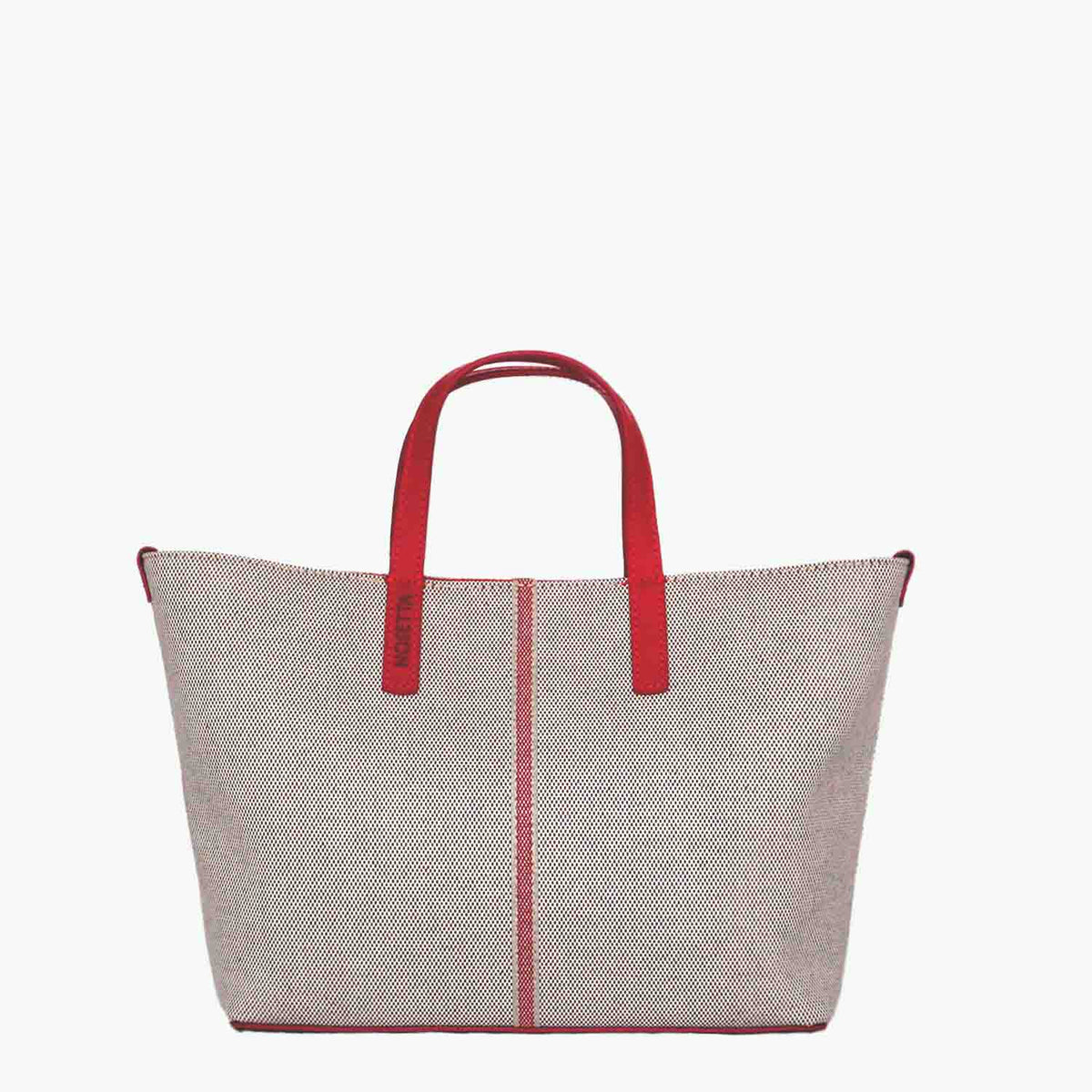 Carlia Small Tote Cotton Tweed and Leather