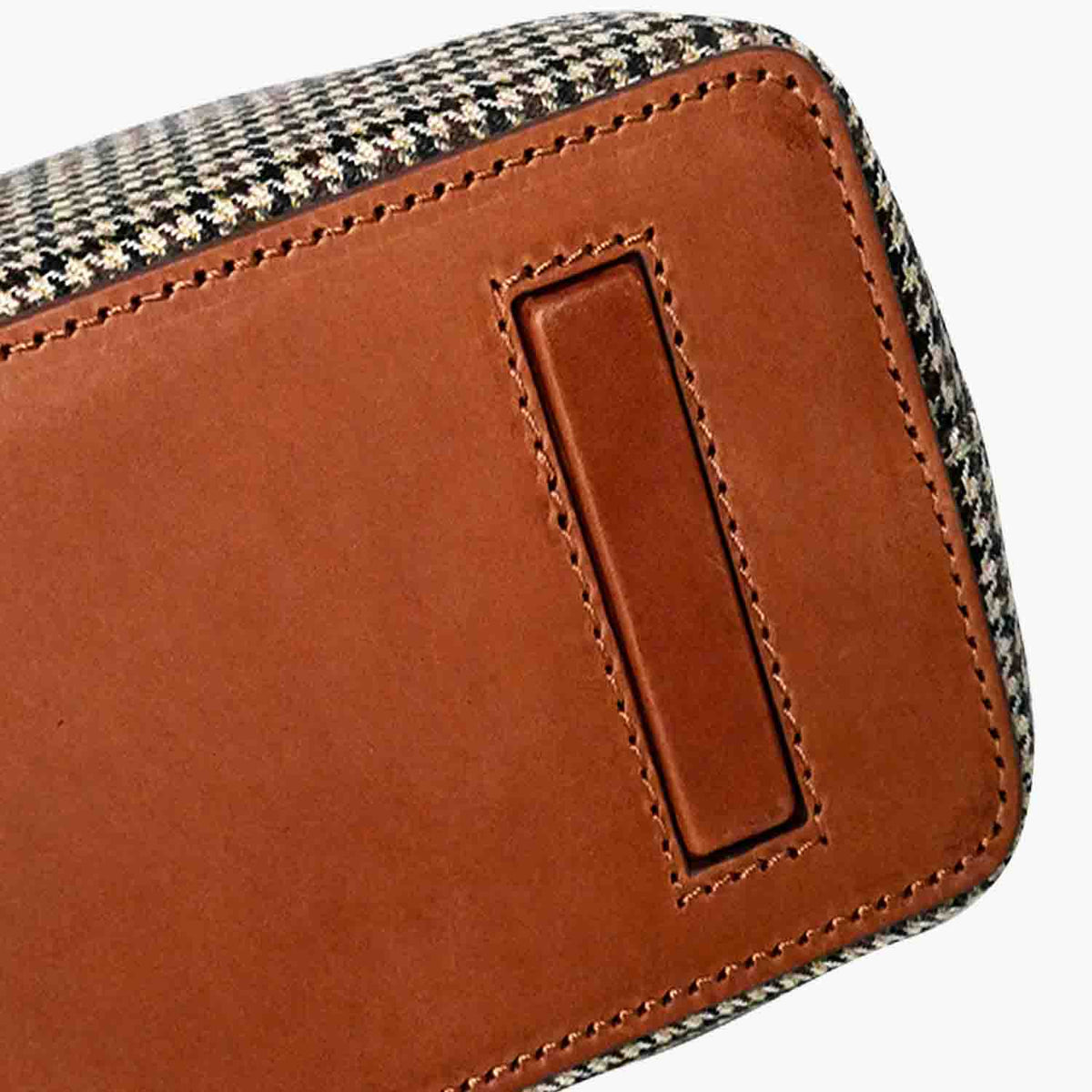 Carlia Small Tote Wool Houndstooth and Leather