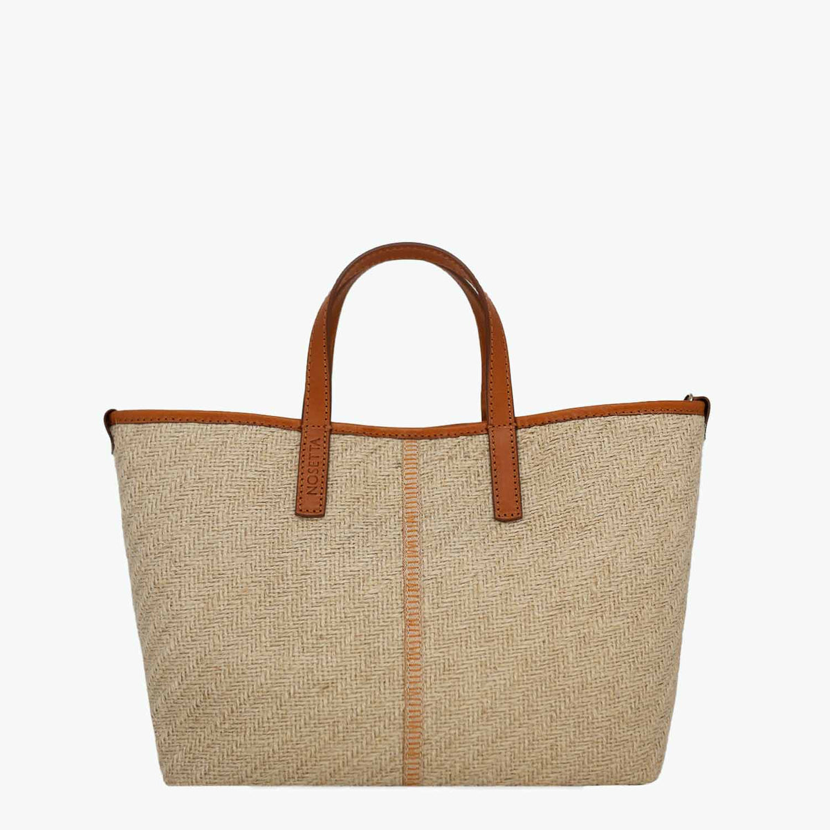Carlia Small Tote Jute and Leather