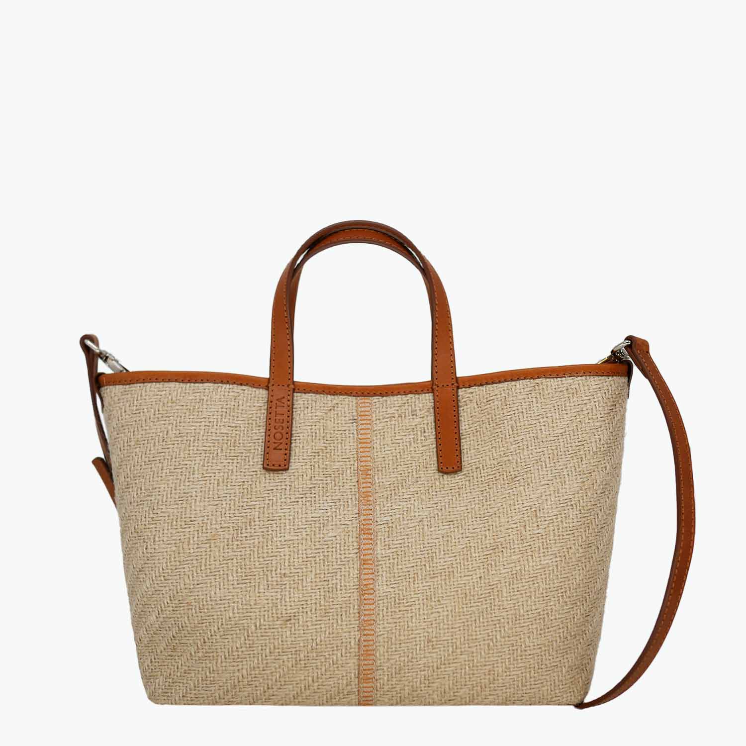 Carlia Small Tote Jute and Leather