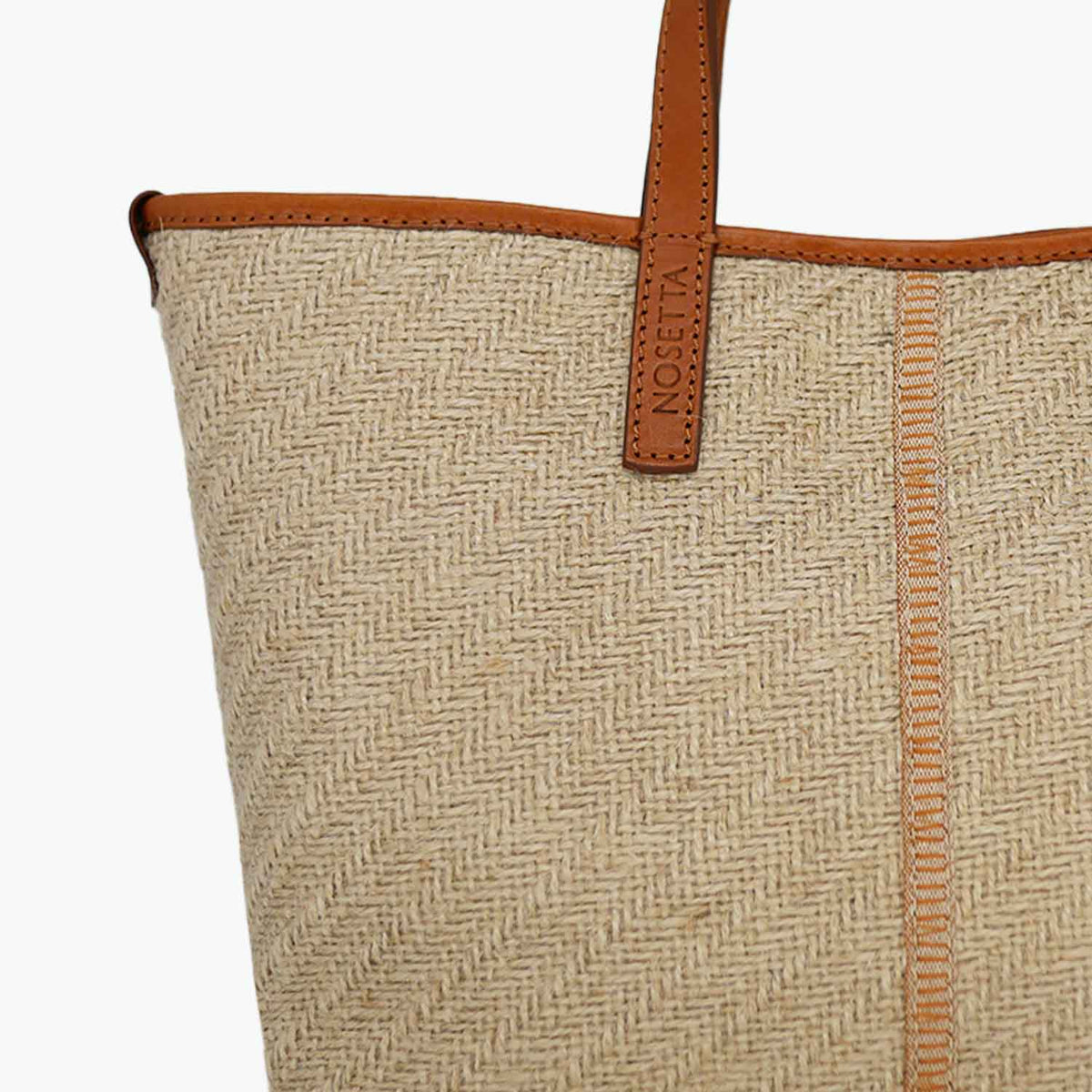 Carlia Small Tote Jute and Leather