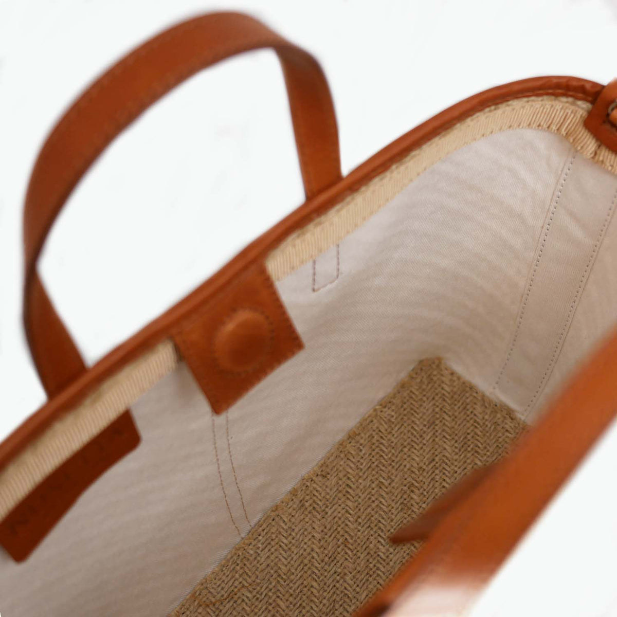 Carlia Small Tote Jute and Leather