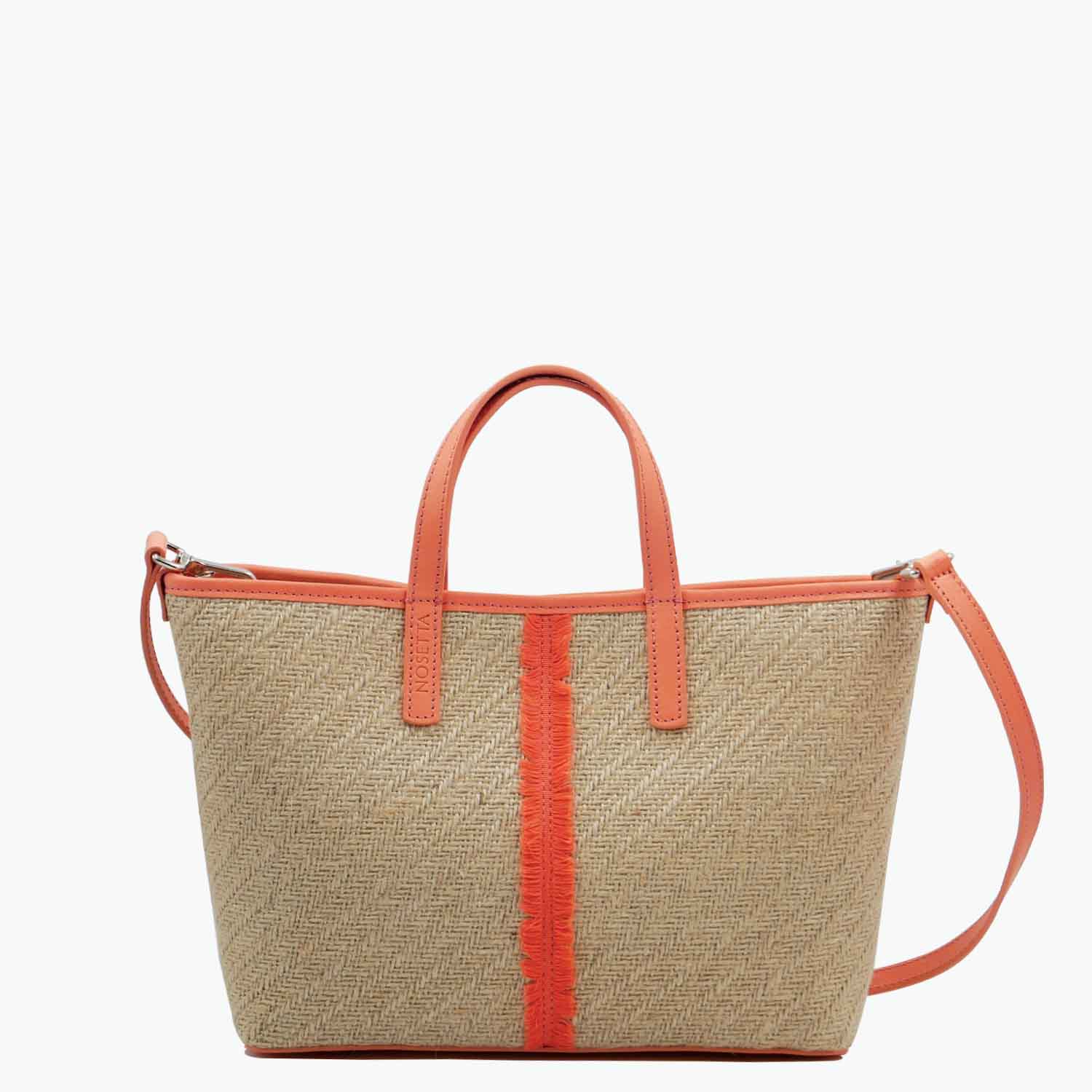 Carlia Small Tote Jute and Leather