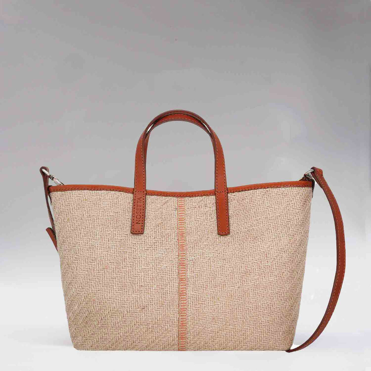 Carlia Small Tote Jute and Leather