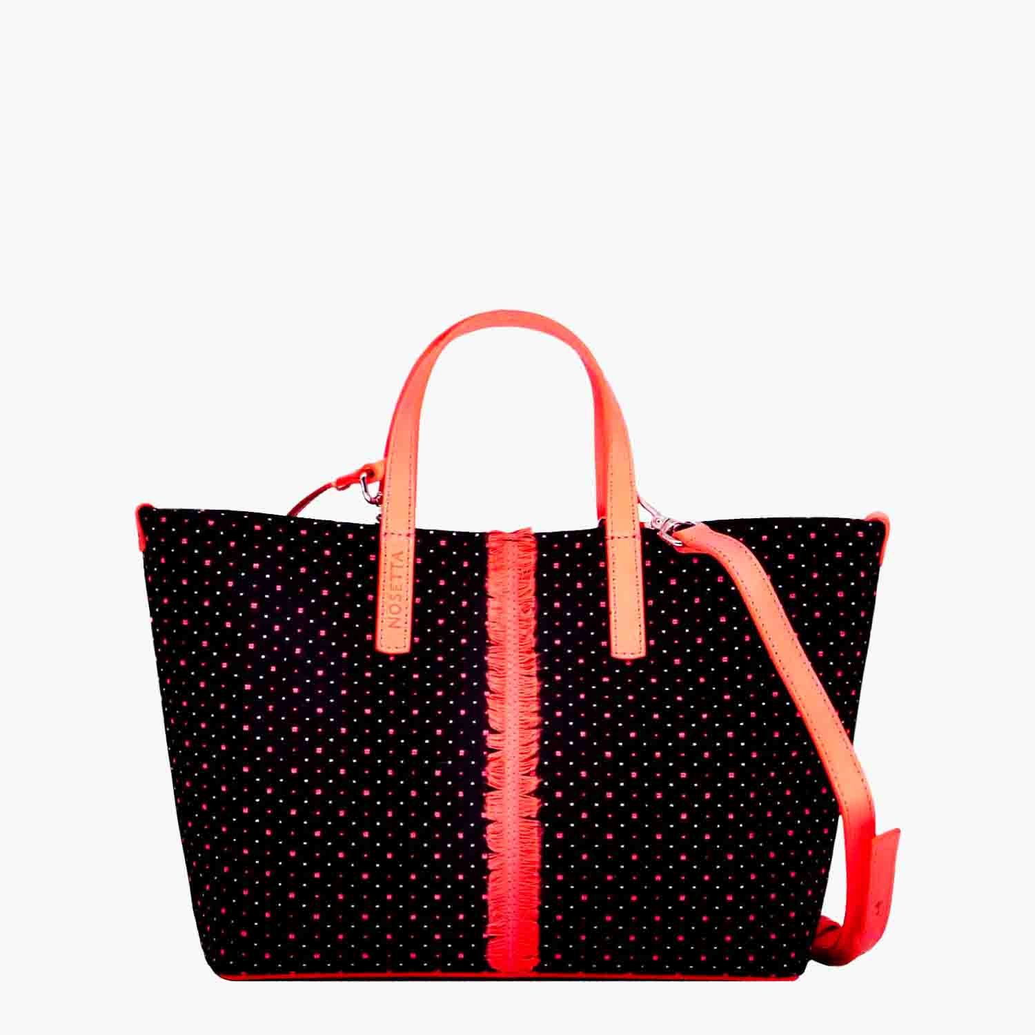 Carlia Shopper Piccola a Pois in Canvas e Pelle