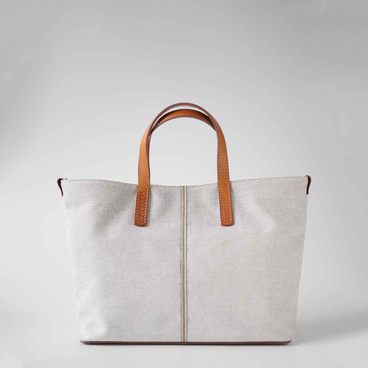 Carlia Small Tote Cotton Tweed and Leather