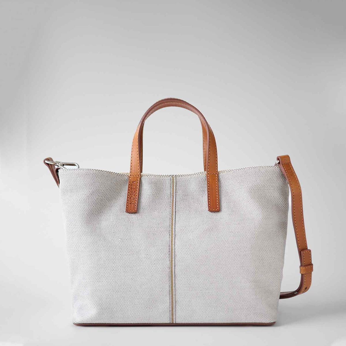 Carlia Small Tote Cotton Tweed and Leather