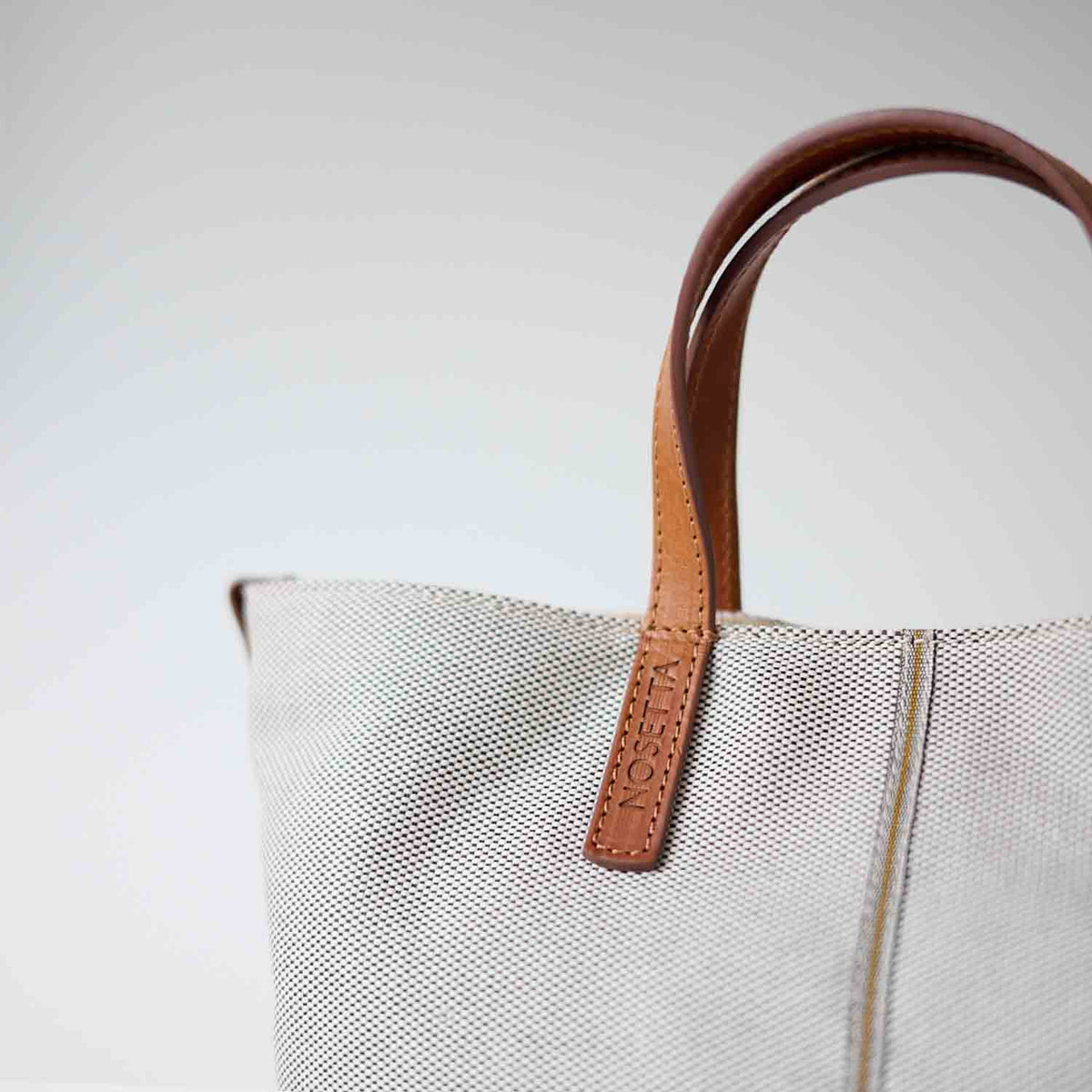 Carlia Small Tote Cotton Tweed and Leather