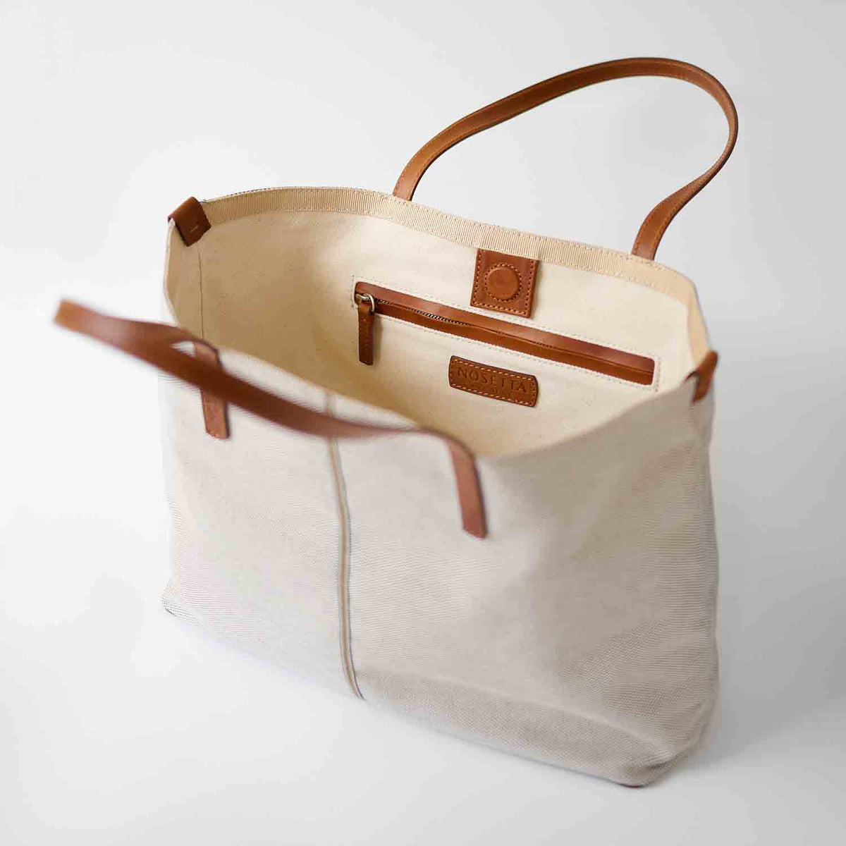 Celesia Cabas Moyen Tweed de Coton et Cuir