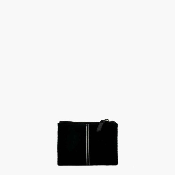Erba Pochette Porte-cartes avec fermeture éclair en Canvas et Cuir