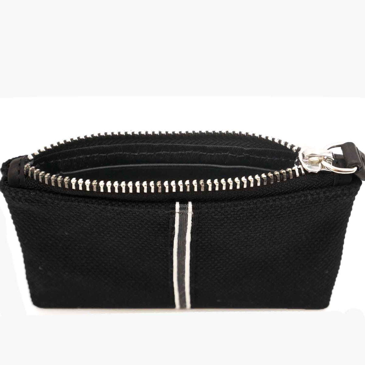 Erba Zip Card Case Pouch Cotton Canvas and Leather