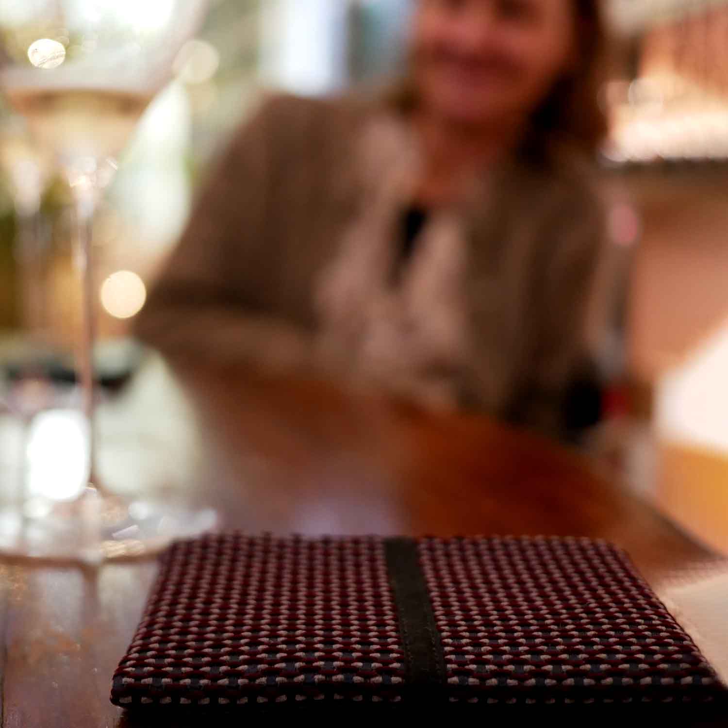 Erba Pochette Porte-cartes avec fermeture éclair Tweed Velours et Cuir