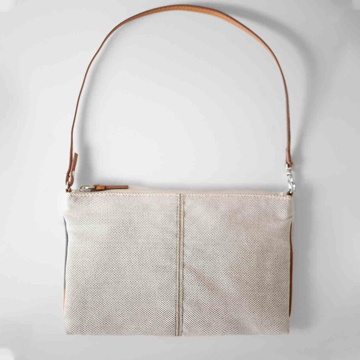 Gallia-LS Clutch Cotton Tweed and Leather