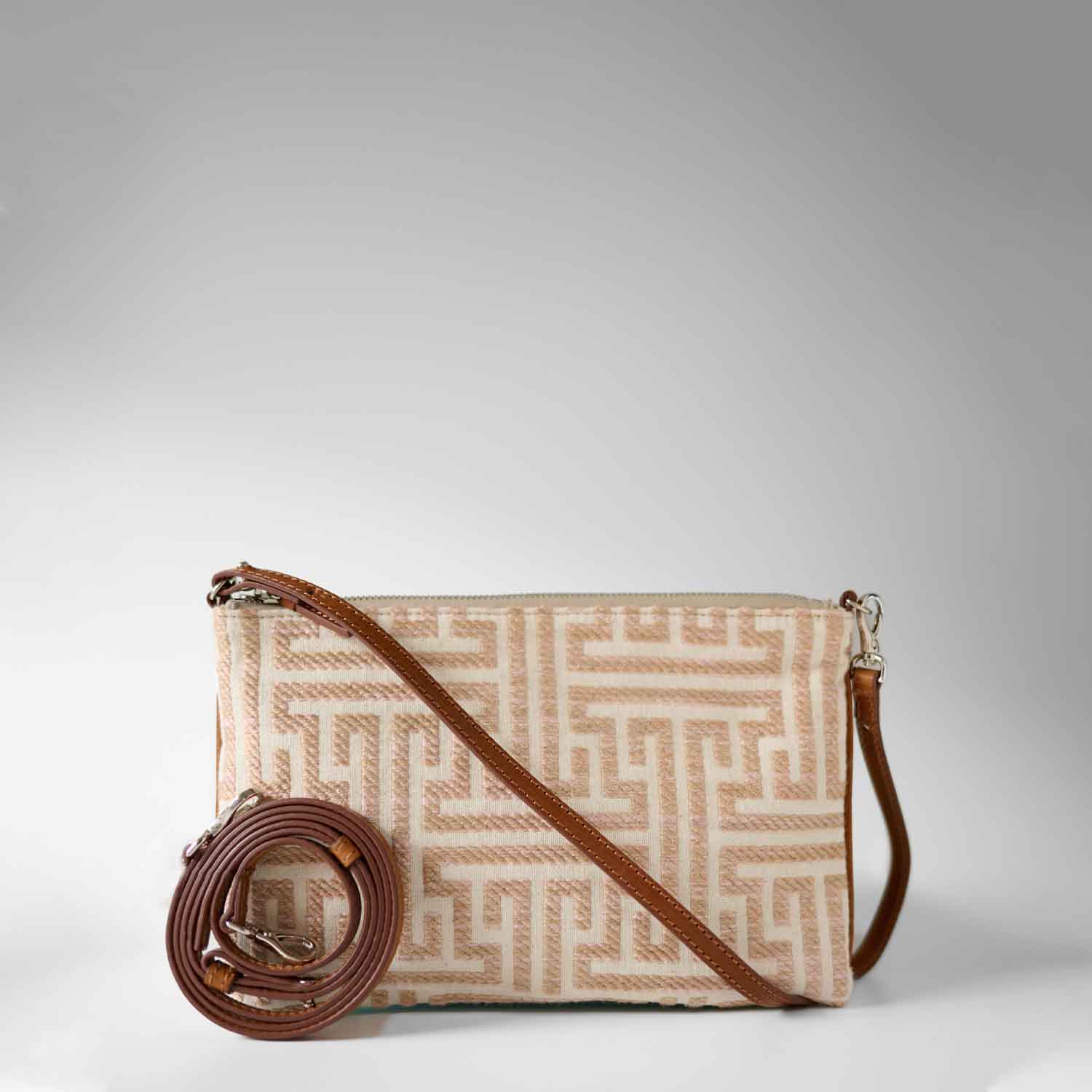 Gallia-LS Clutch Labyrinth Jacquard and Leather