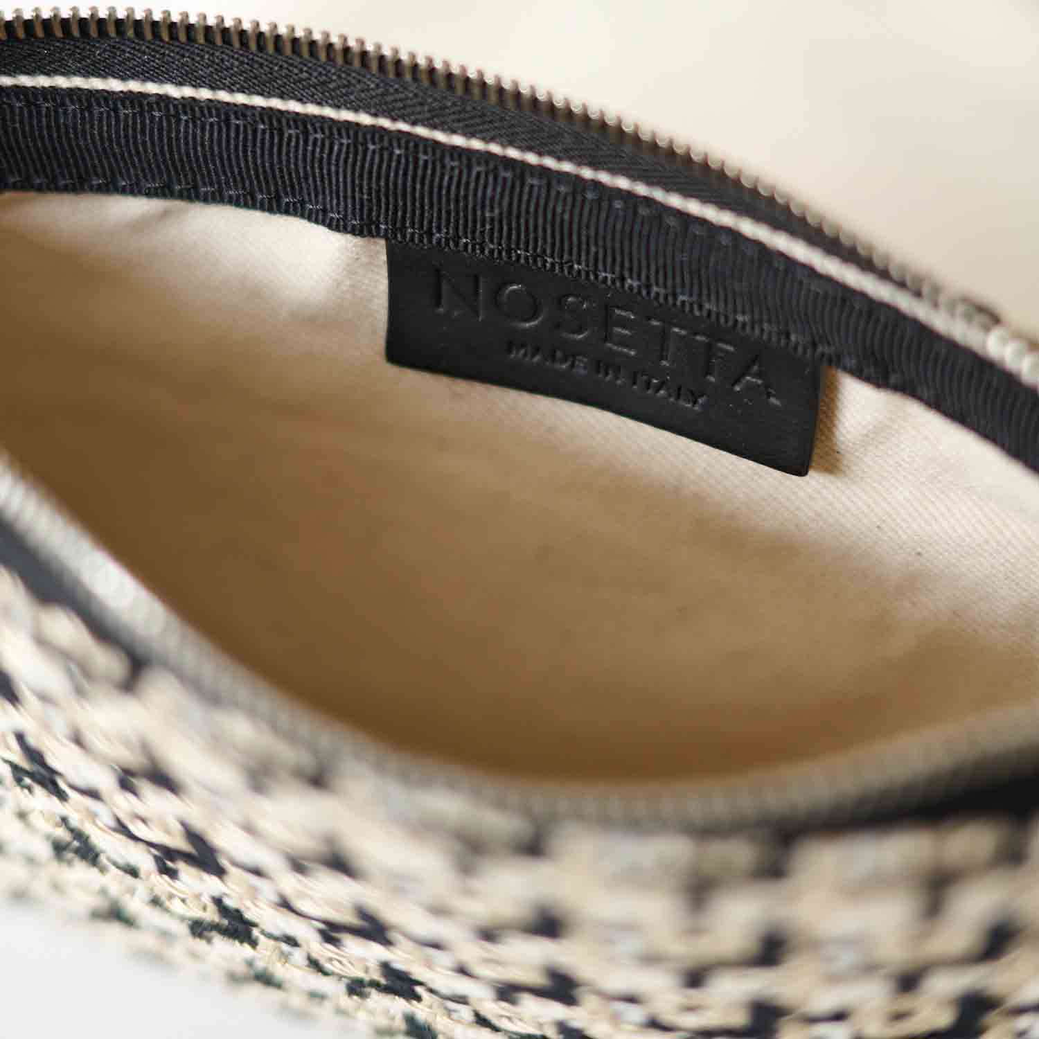 Gallia-LS Clutch Geometric Tweed and Leather