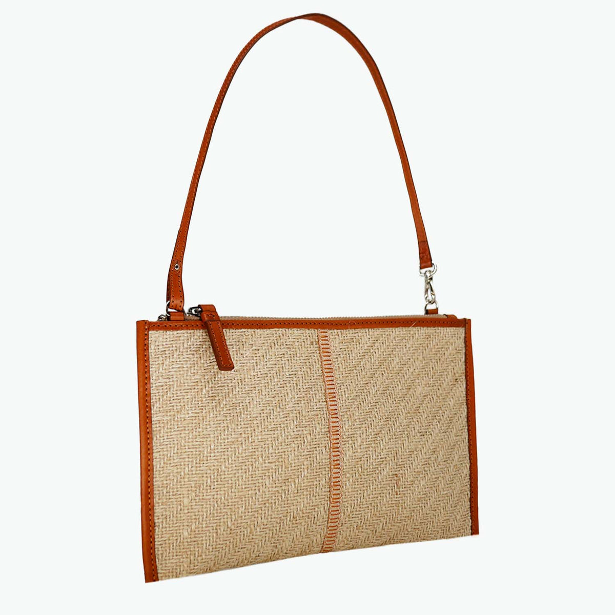 Carlia Small Tote Jute and Leather