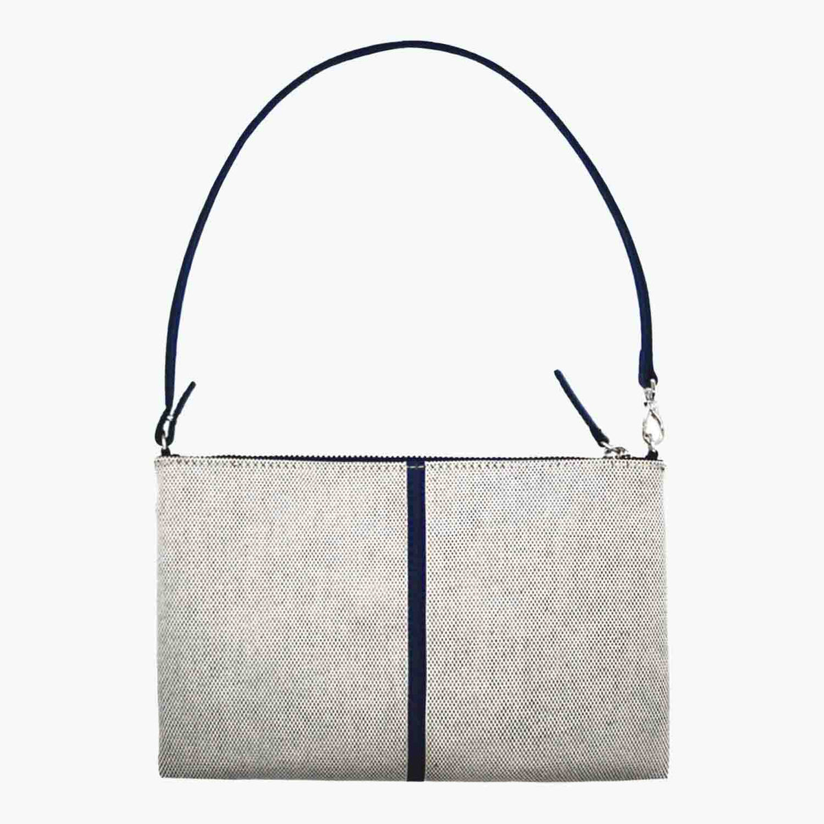 Gallia-LS Clutch Cotton Tweed and Leather