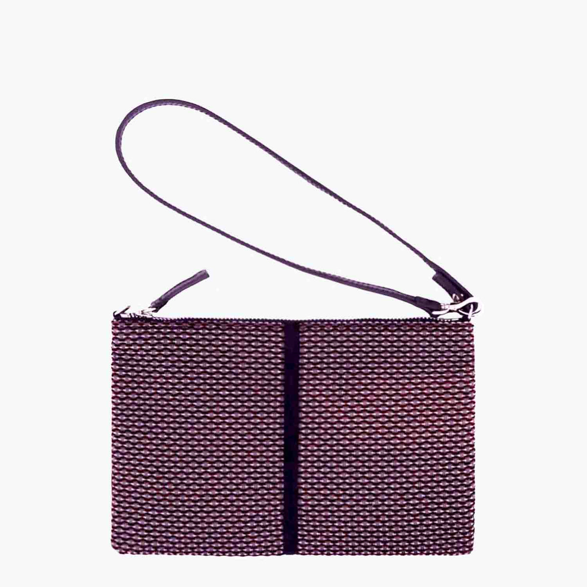 Gallia-LS Clutch Velvet Tweed and Leather