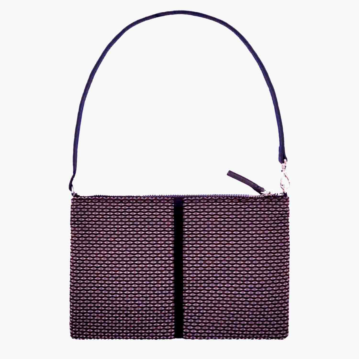 Gallia-LS Clutch Velvet Tweed and Leather