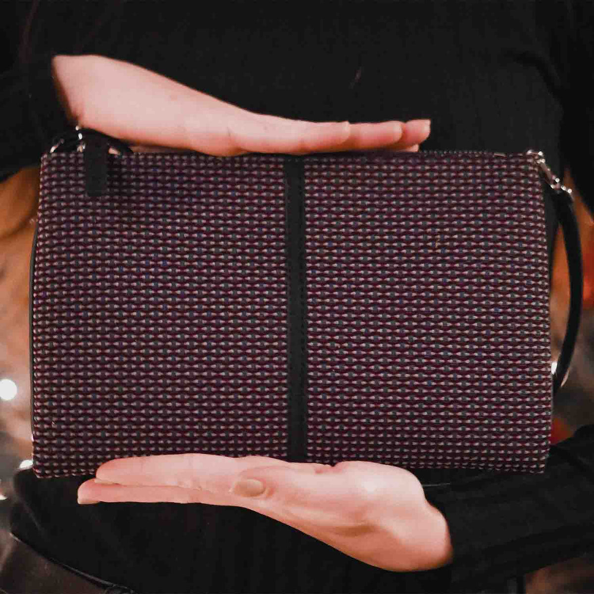 Gallia-LS Clutch Velvet Tweed and Leather