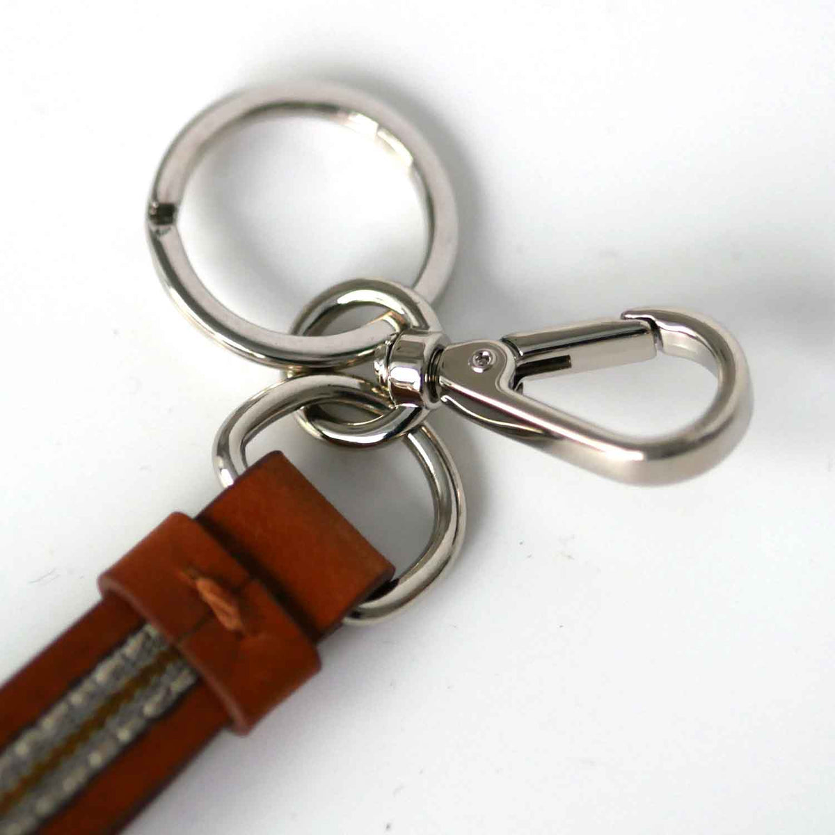 Geno Keyring Cotton Tweed and Leather