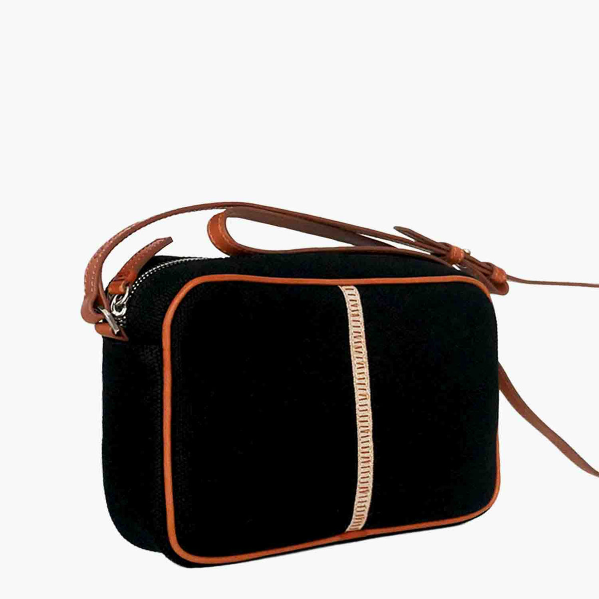 Margherita-L Crossbody Cotton Canvas and Leather