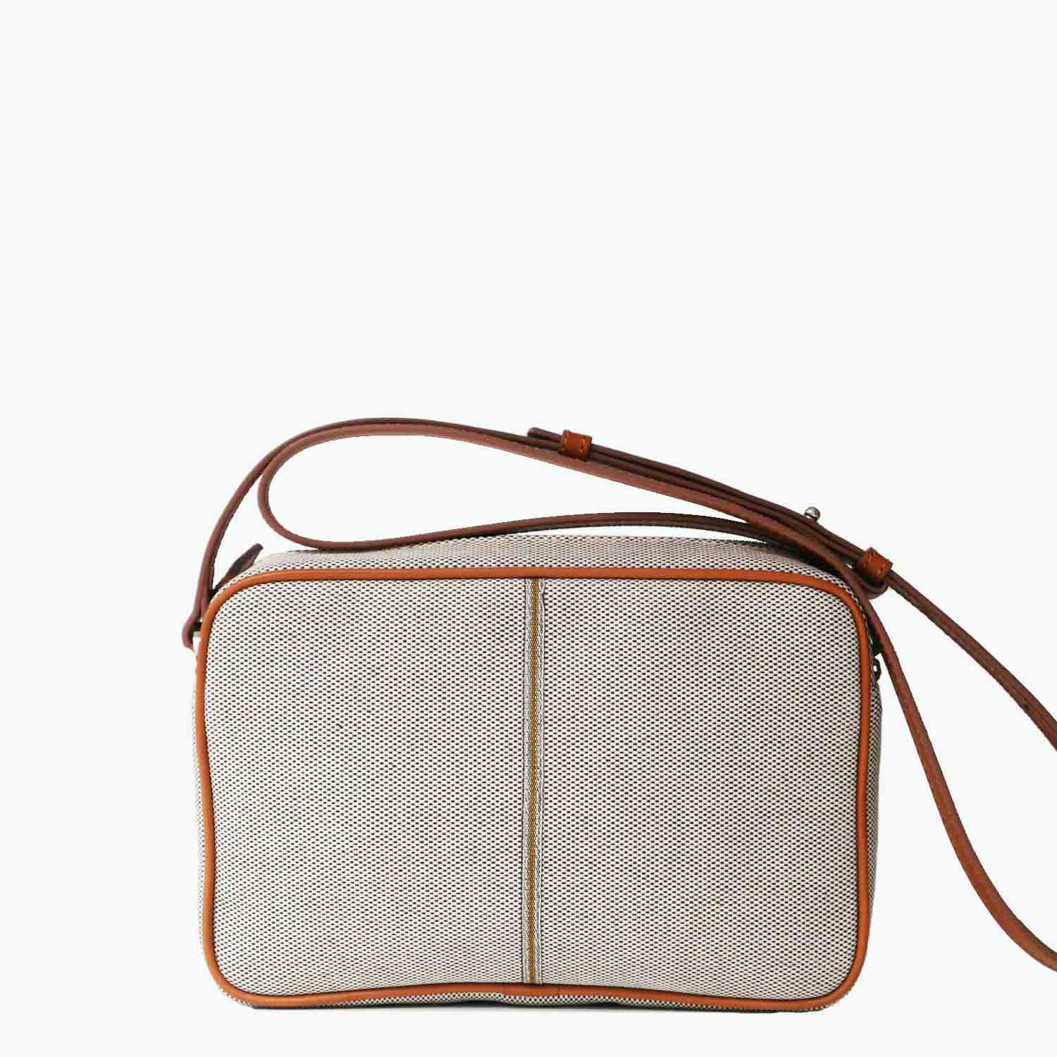 Margherita-L Crossbody Cotton Tweed and Leather