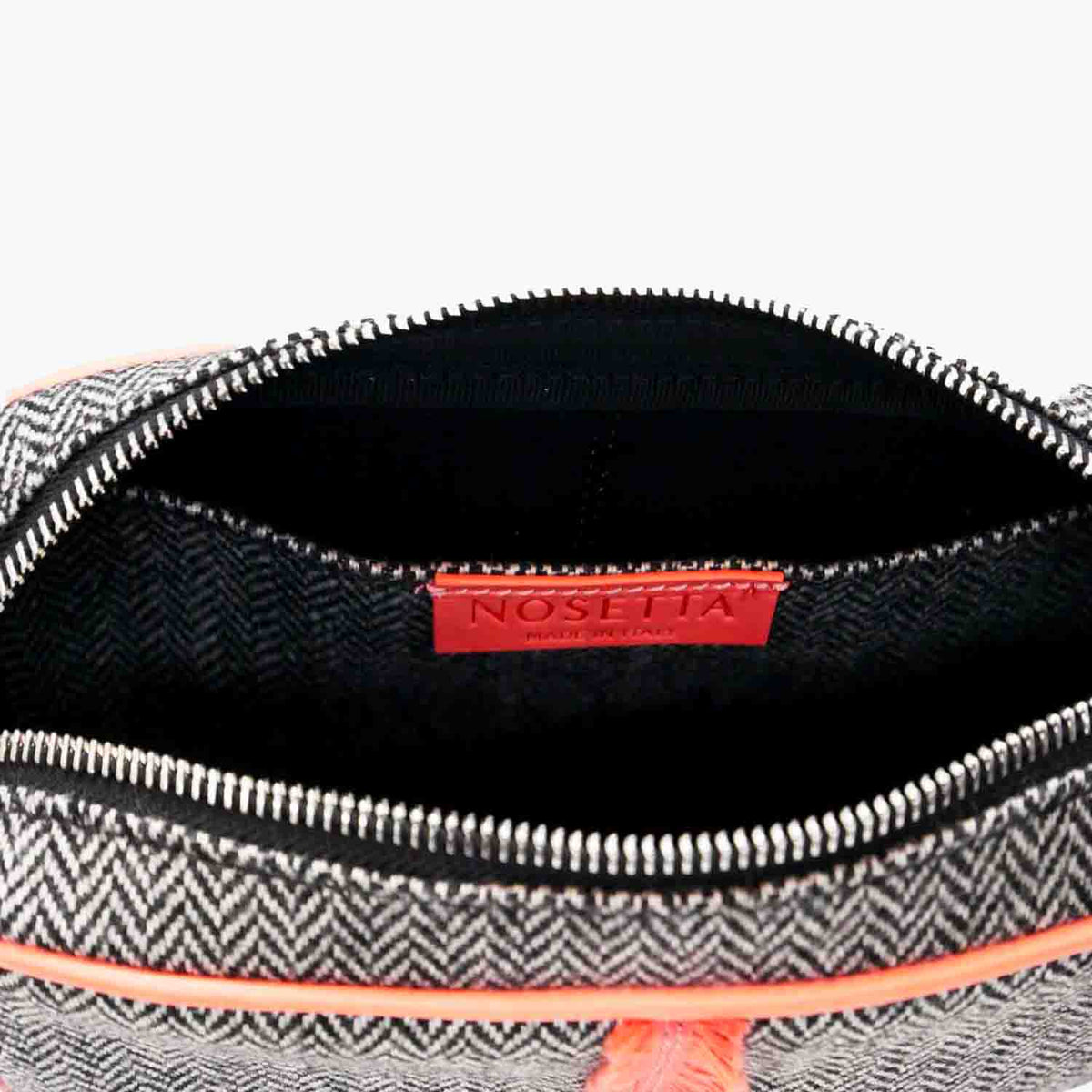 Margherita-L Crossbody Wool Herringbone and Leather