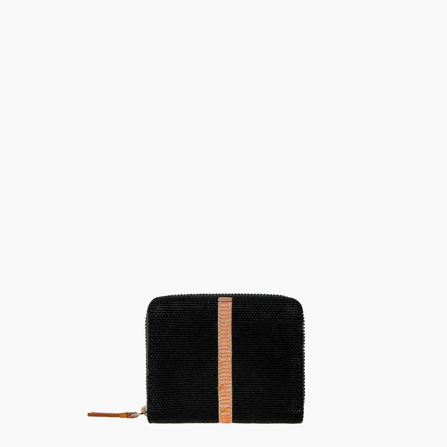 Melzia Zip Around Wallet Cotton Canvas and Leather