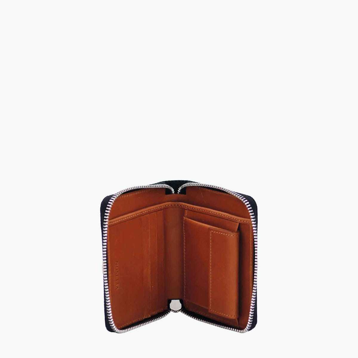 Melzia Zip Around Wallet Denim and Leather