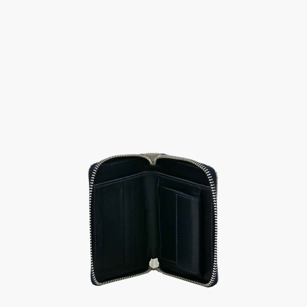 Melzia Zip Around Wallet Cotton Tweed and Leather