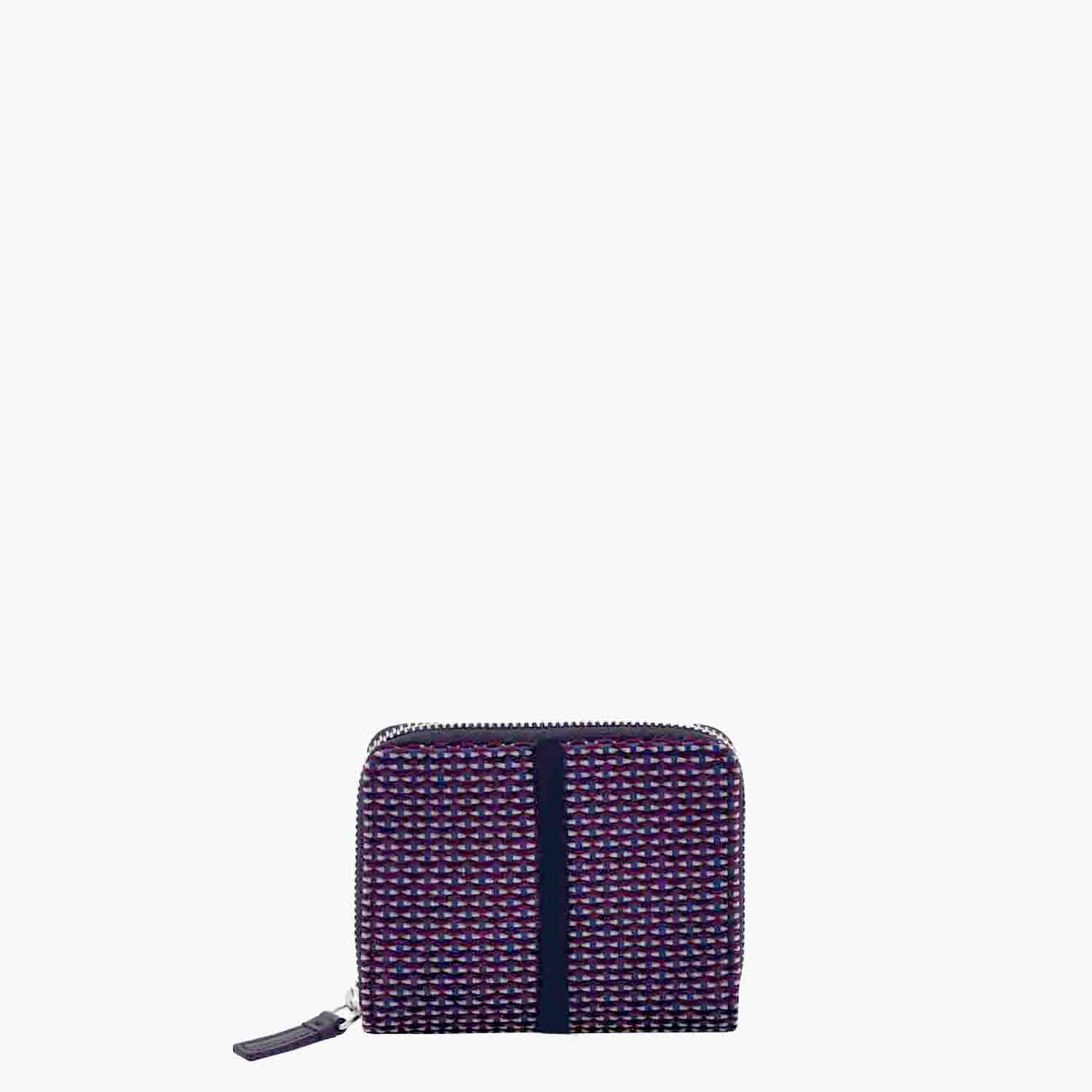 Melzia Zip Around Wallet Velvet Tweed and Leather