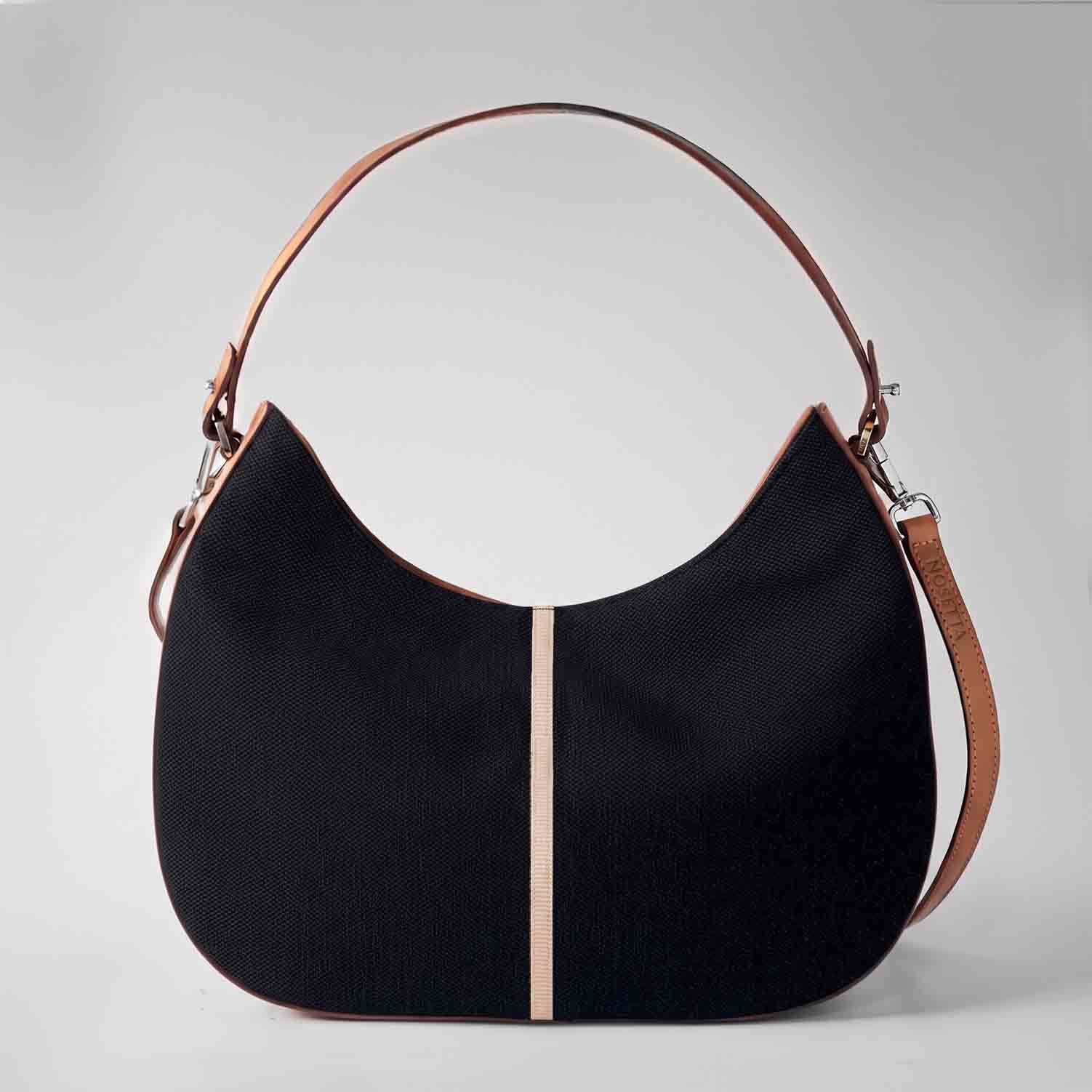 Sac Hobo Olmo en Toile de Coton Noire
