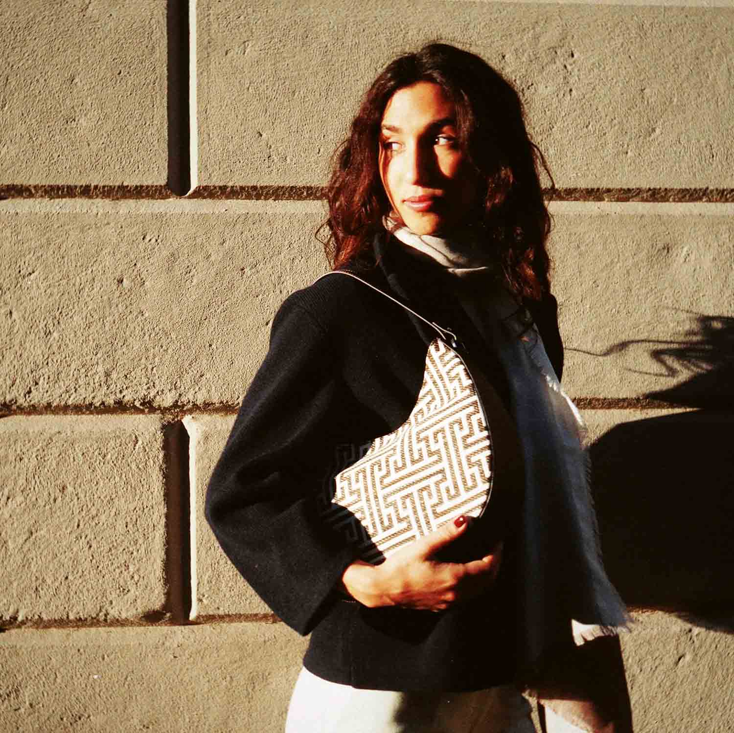 Olmo Hobo Labyrinth Jacquard and Leather