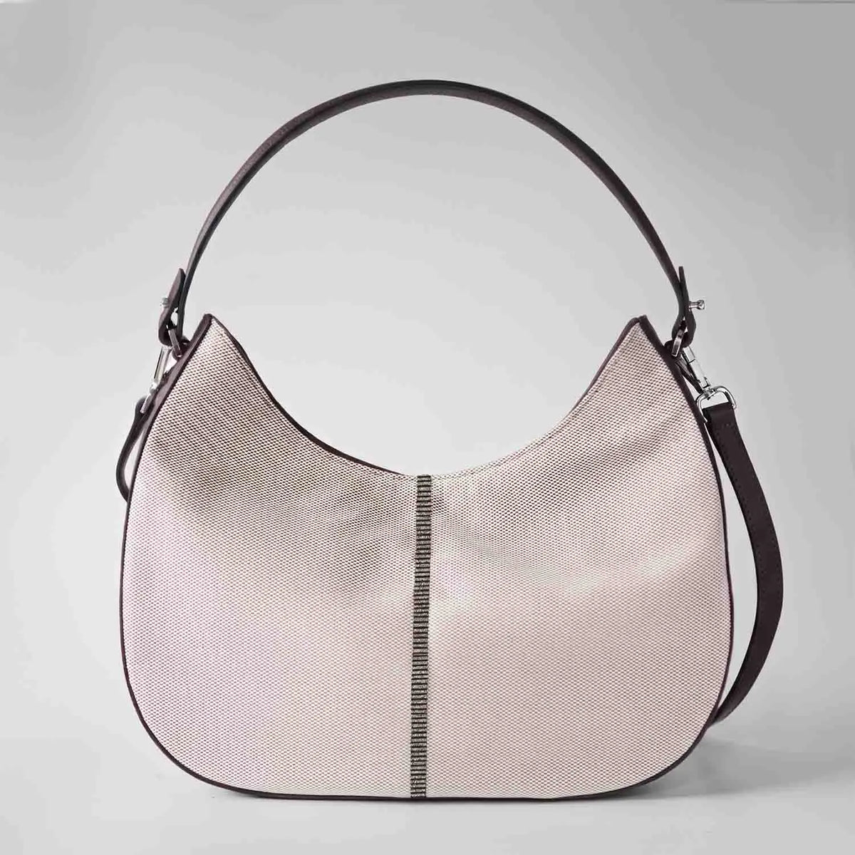 Olmo Hobo Cotton Tweed and Leather