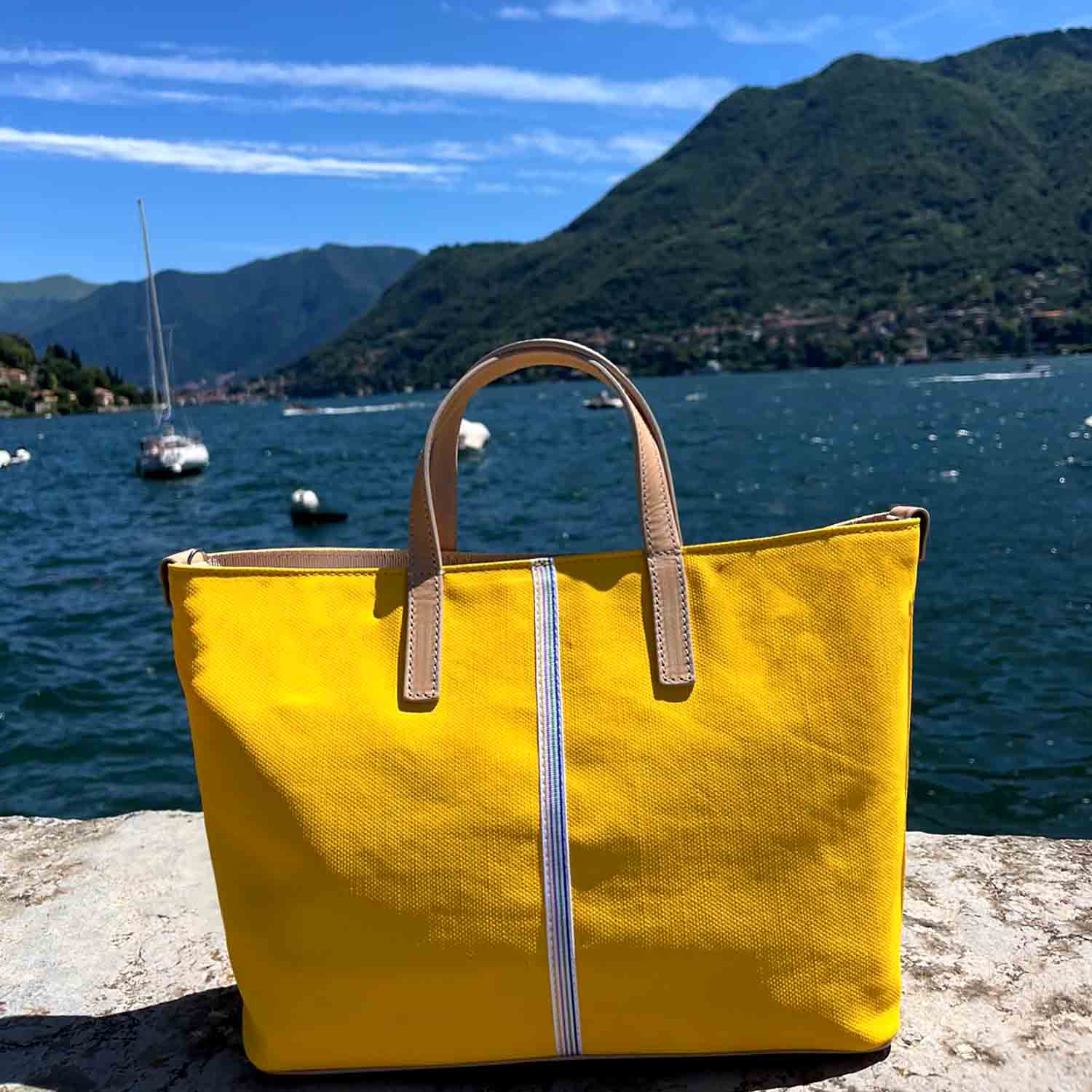 Carlia Small Tote Canvas and Leather