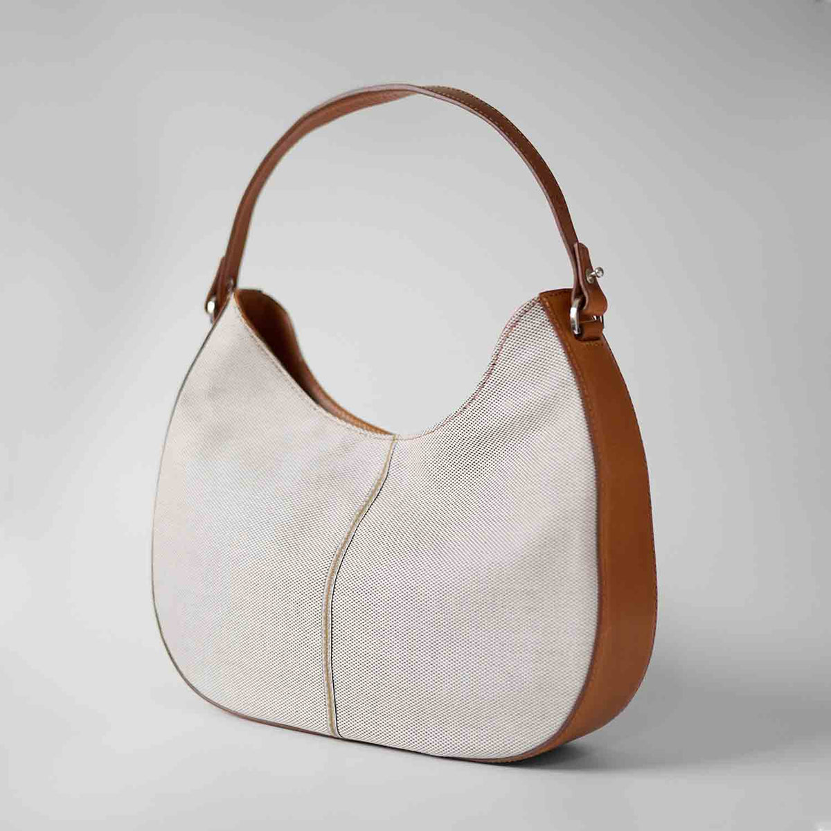 Olmo Hobo Cotton Tweed and Leather