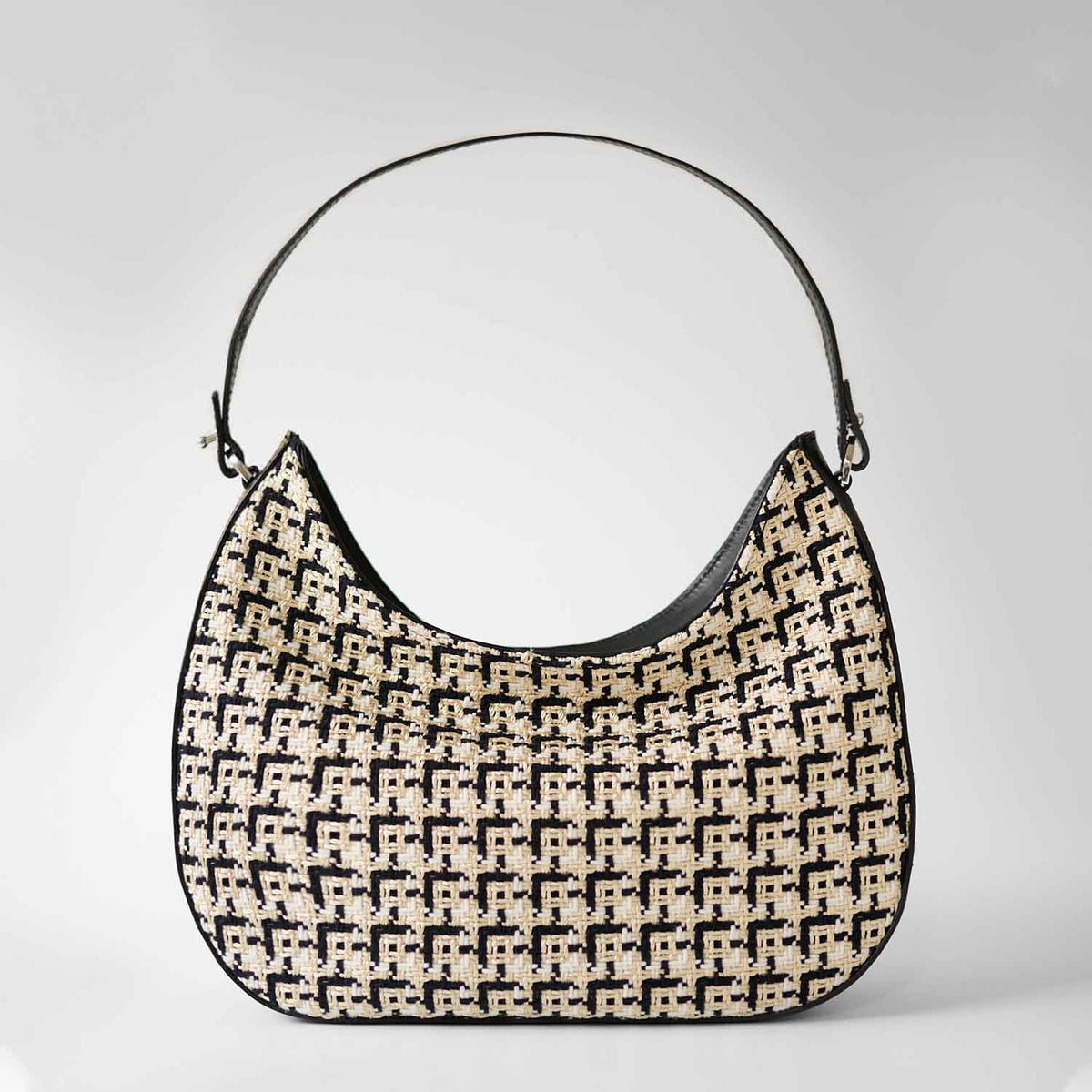 Olmo Hobo Geometric Tweed and Leather