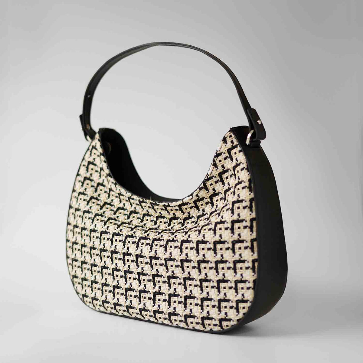 Olmo Hobo Geometric Tweed and Leather