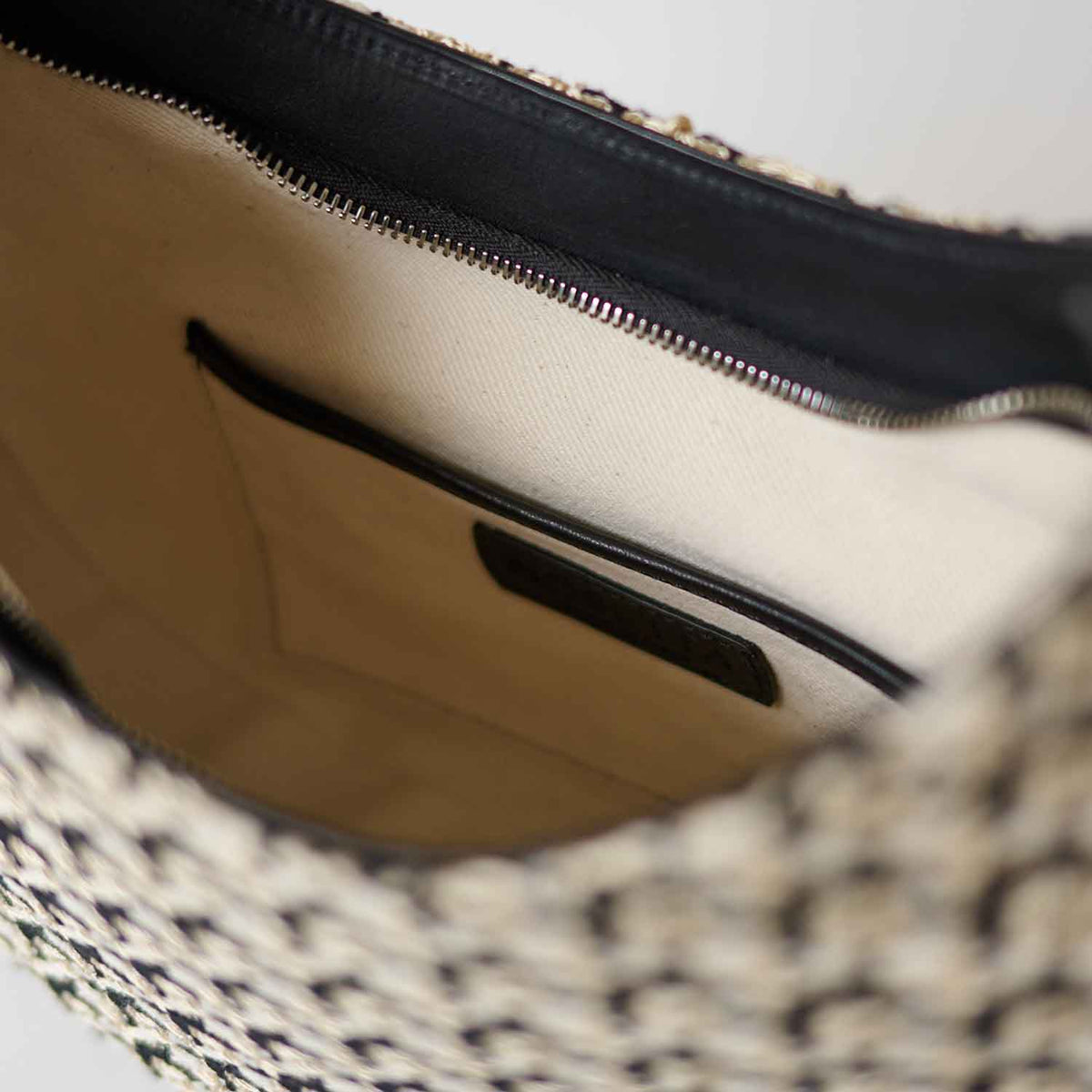 Olmo Hobo Geometric Tweed and Leather