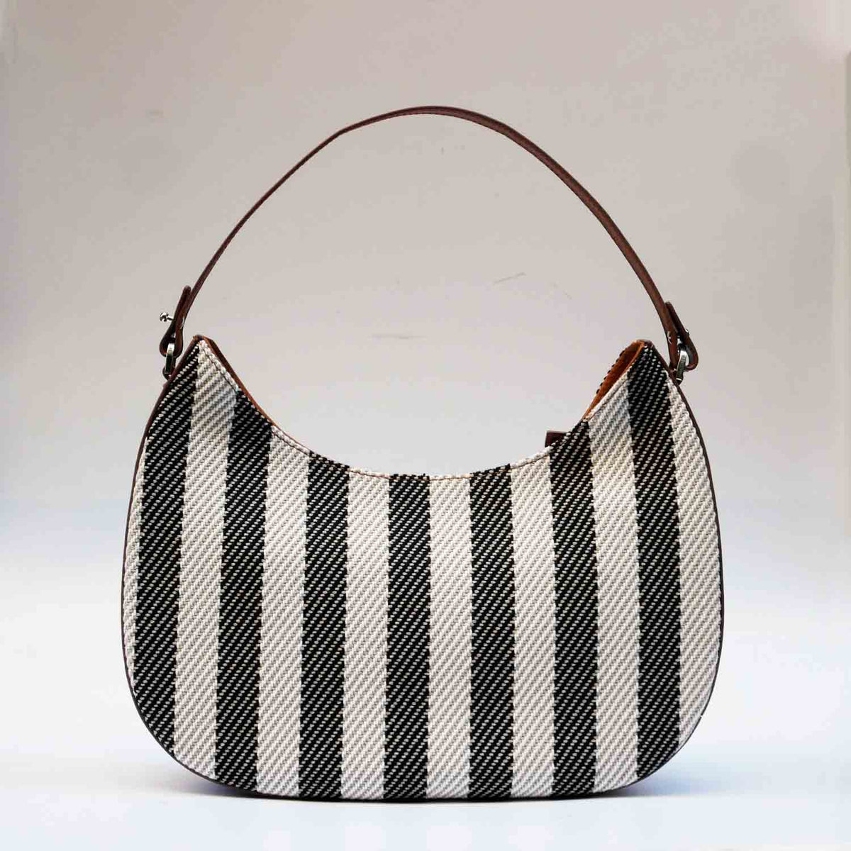 Olmo Hobo Stripe Twill and Leather