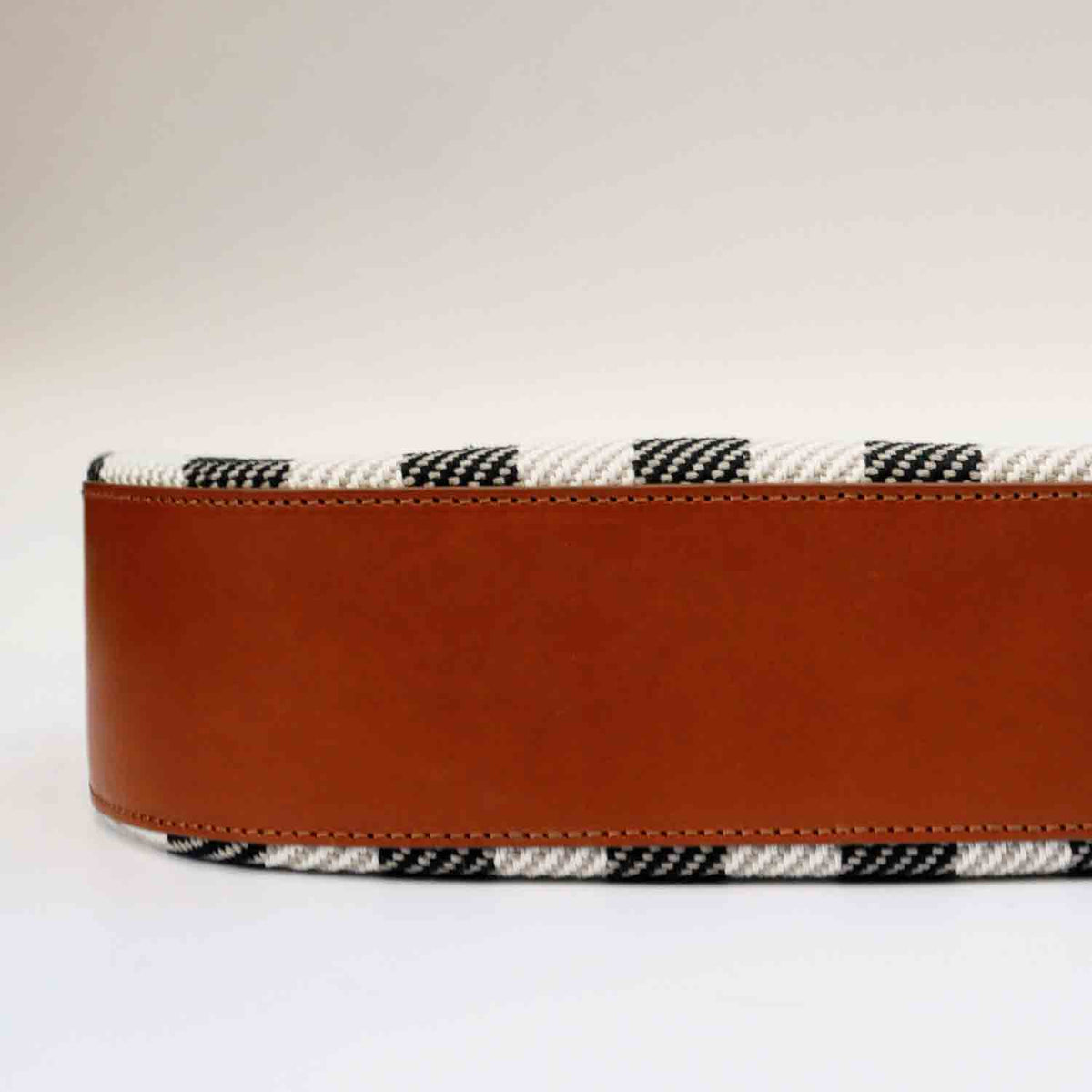 Olmo Hobo Stripe Twill and Leather